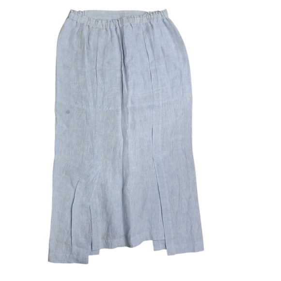Shirin Guild Light Blue Maxi Skirt & Top Set 100% Linen Blue Size Med/Large - Picture 5 of 8